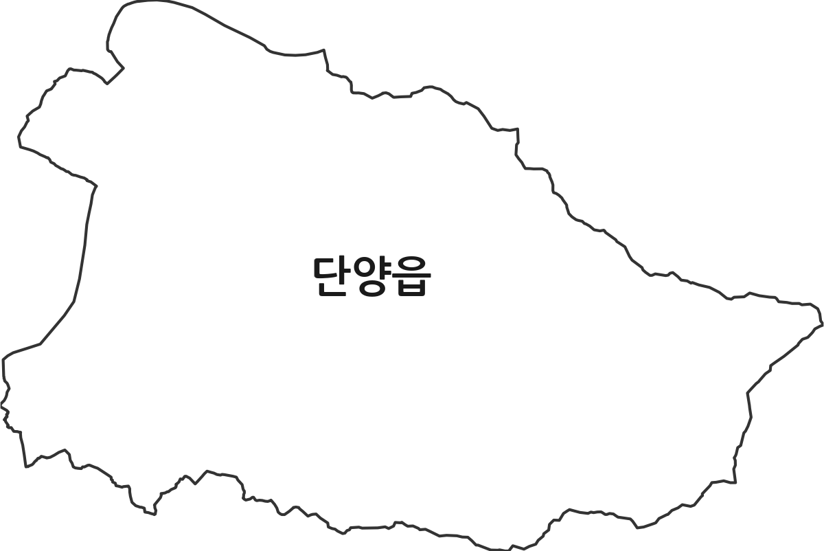 충청북도 단양군 단양읍 행정동 행정구역 경계 지도