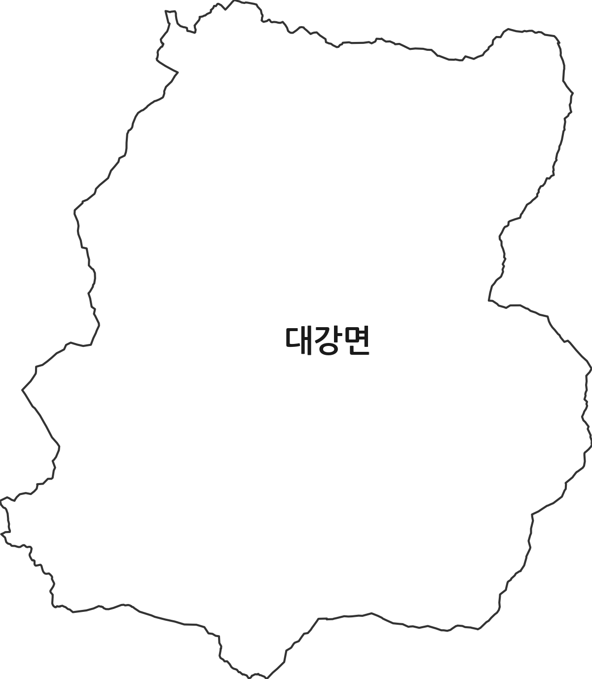 충청북도 단양군 대강면 행정동 행정구역 경계 지도