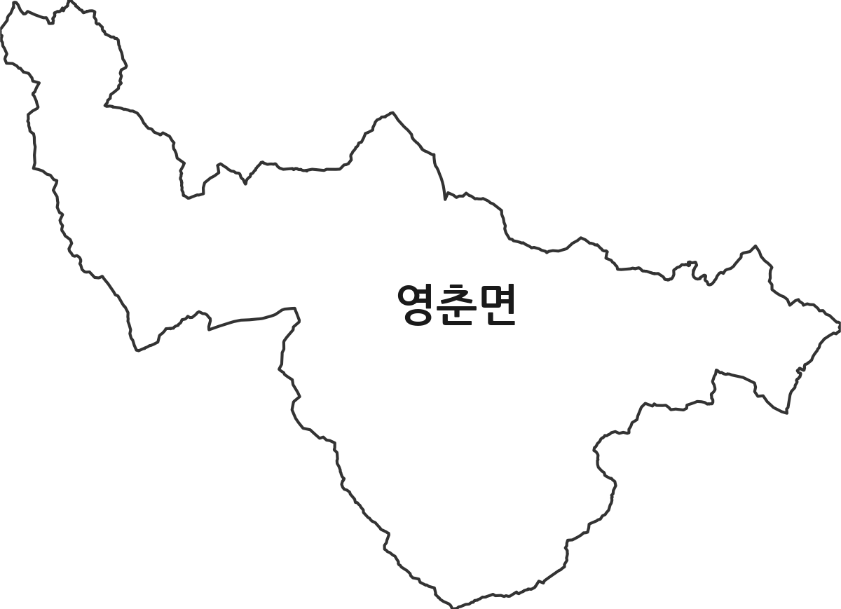 충청북도 단양군 영춘면 행정동 행정구역 경계 지도