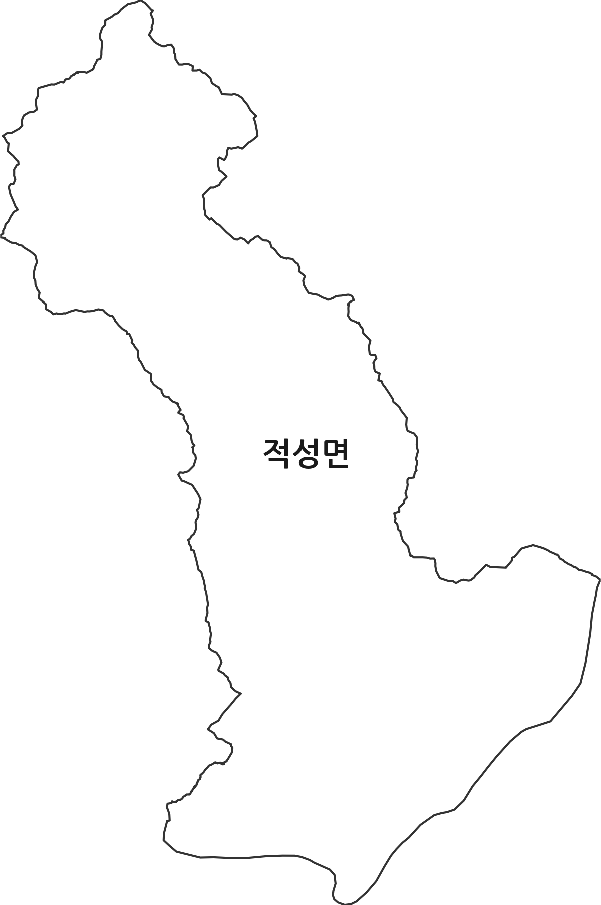 충청북도 단양군 적성면 행정동 행정구역 경계 지도
