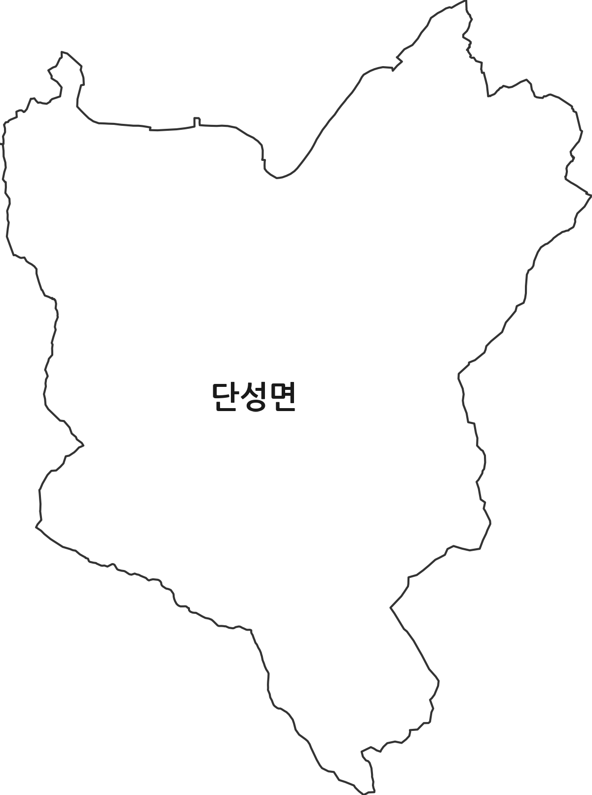 충청북도 단양군 단성면 법정동 행정구역 경계 지도