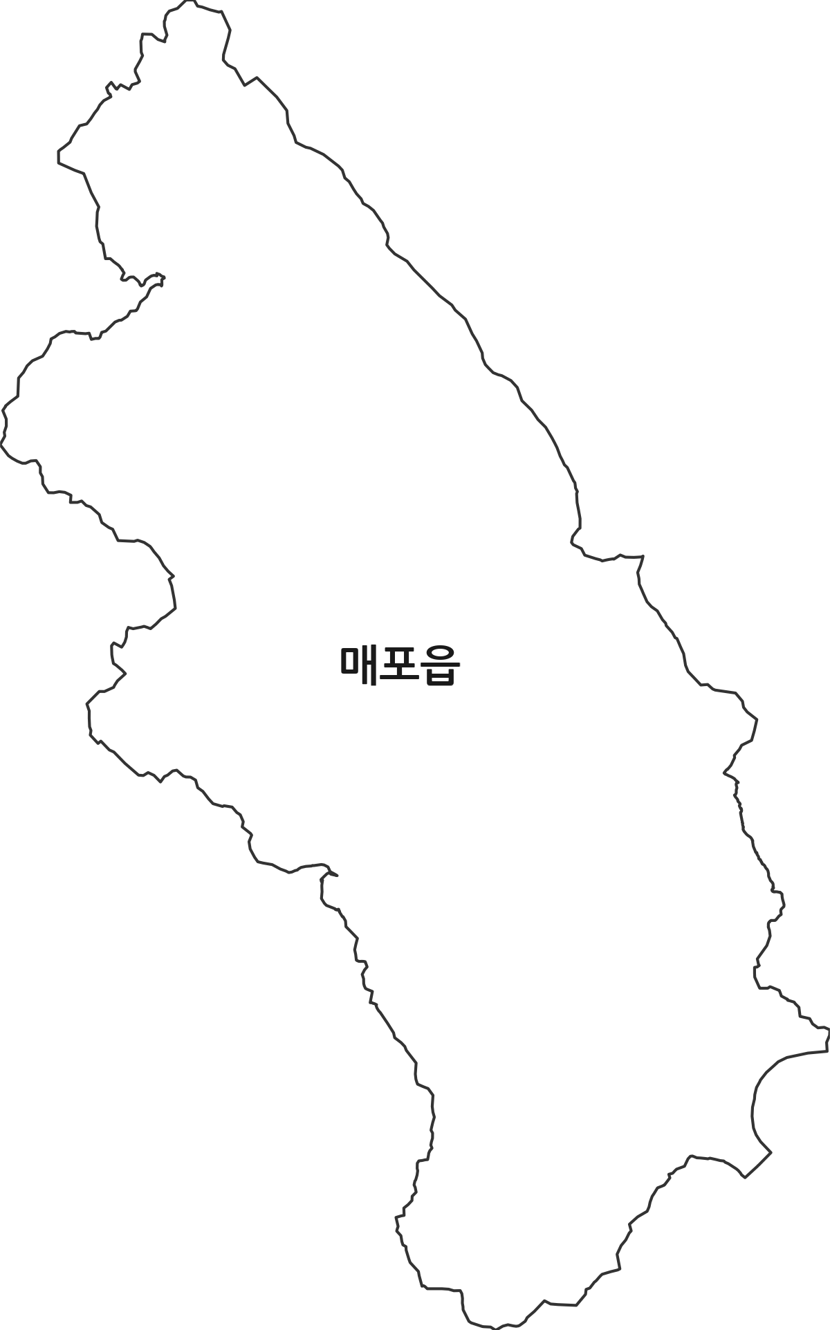 충청북도 단양군 매포읍 법정동 행정구역 경계 지도