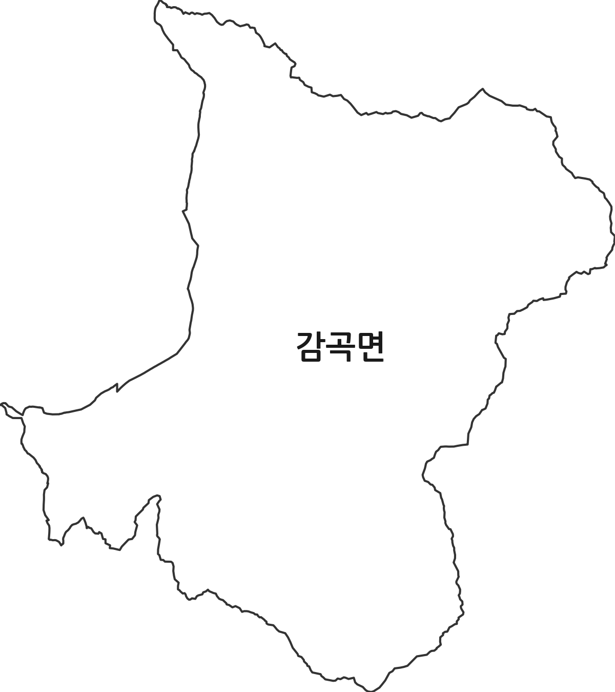 충청북도 음성군 감곡면 행정동 행정구역 경계 지도