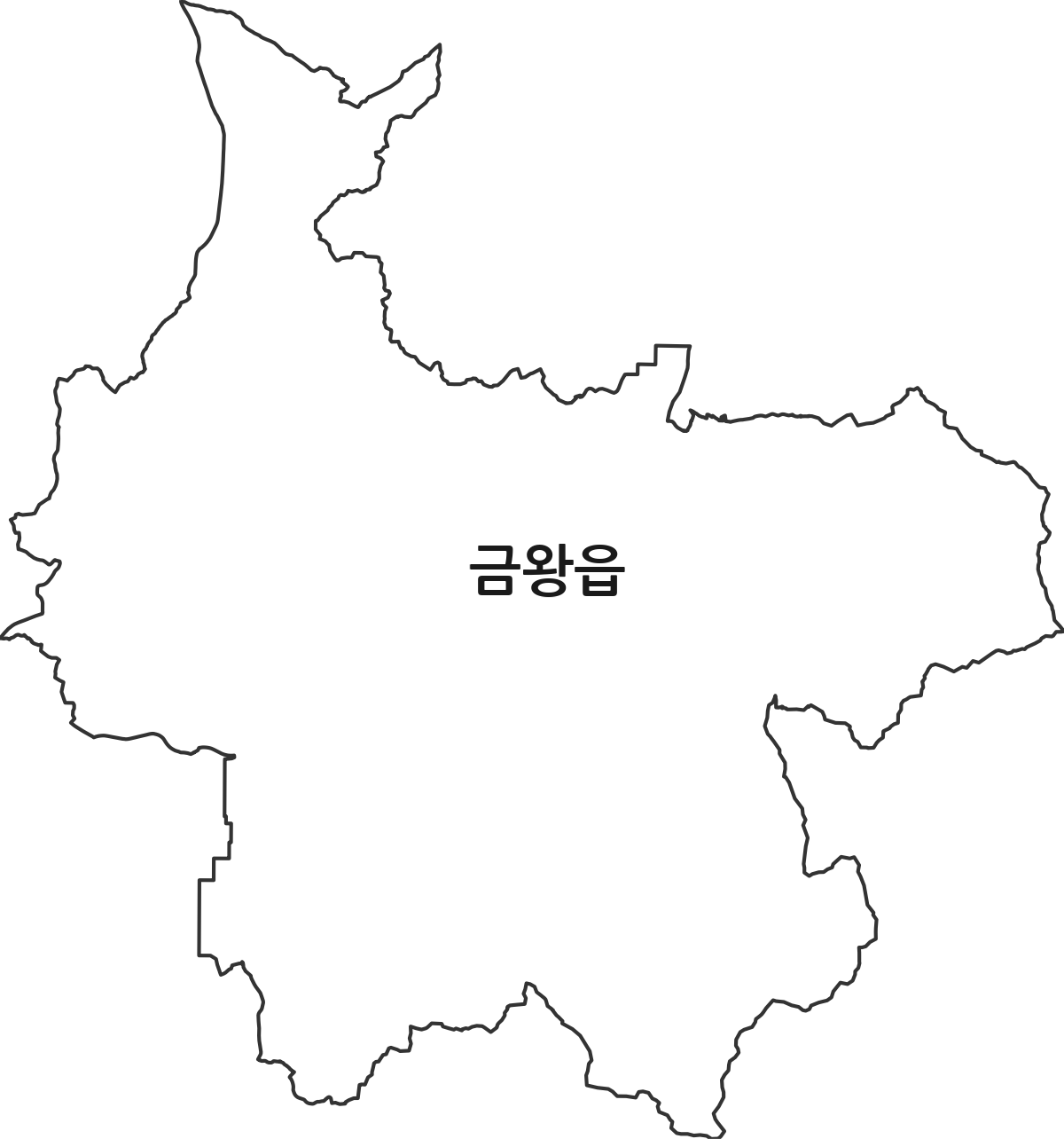 충청북도 음성군 금왕읍 행정동 행정구역 경계 지도