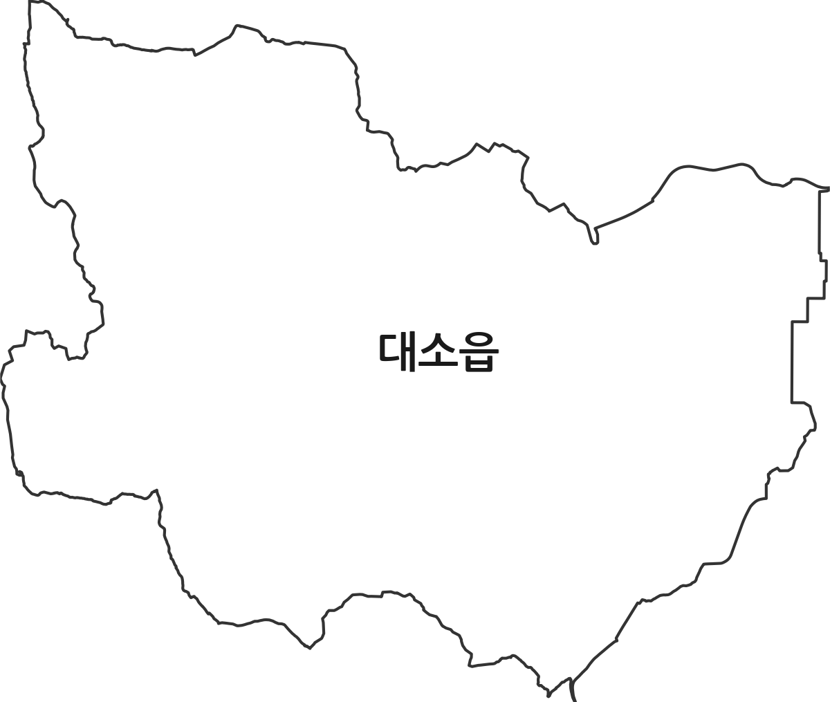 충청북도 음성군 대소읍 행정동 행정구역 경계 지도