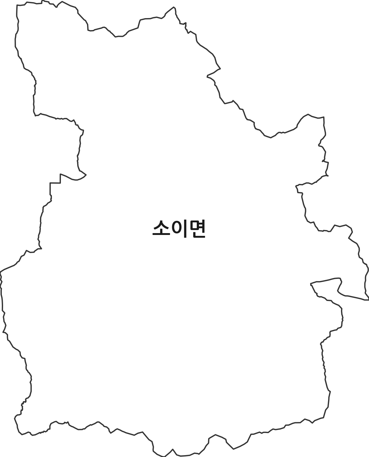 충청북도 음성군 소이면 행정동 행정구역 경계 지도