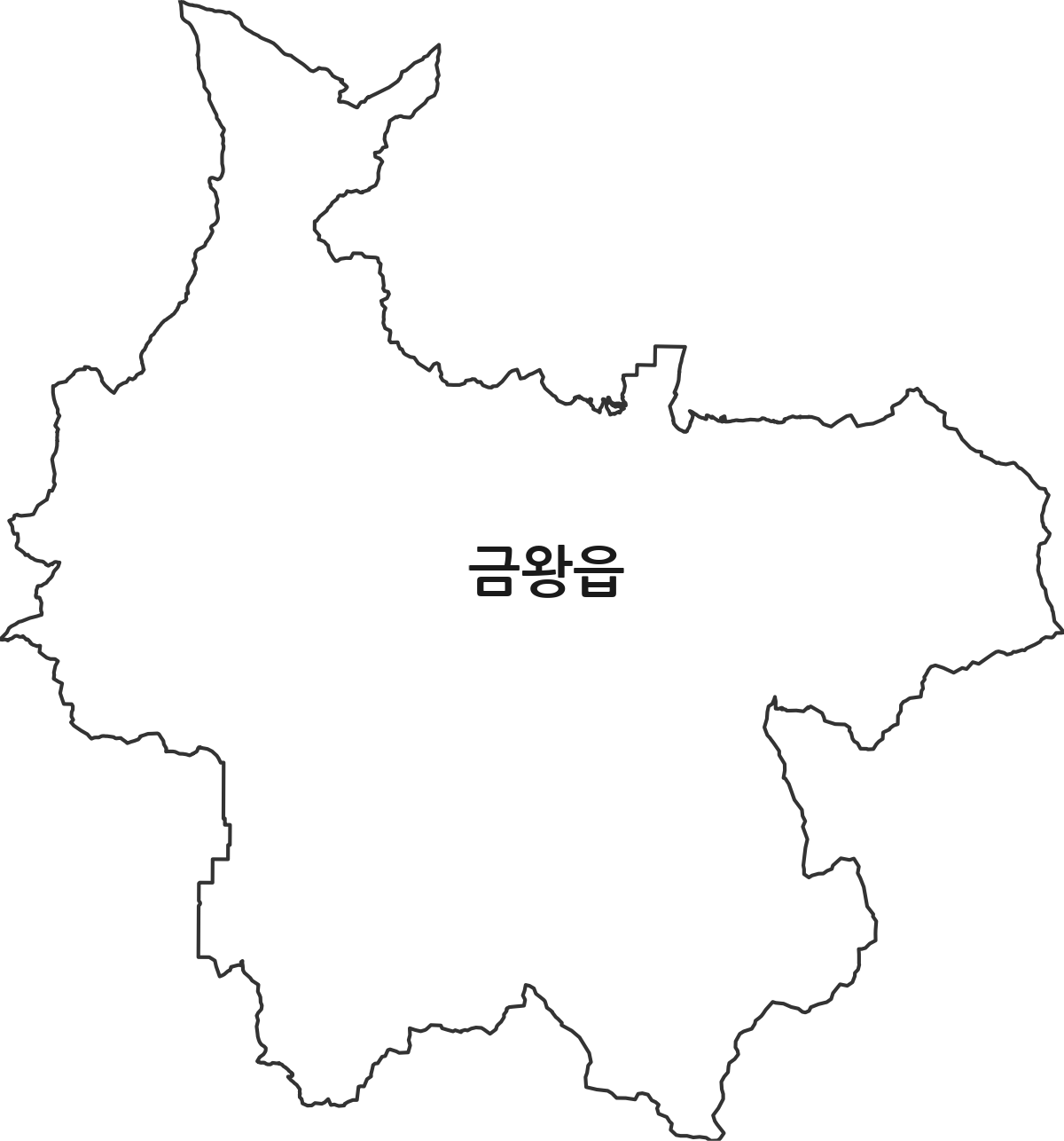 충청북도 음성군 금왕읍 법정동 행정구역 경계 지도