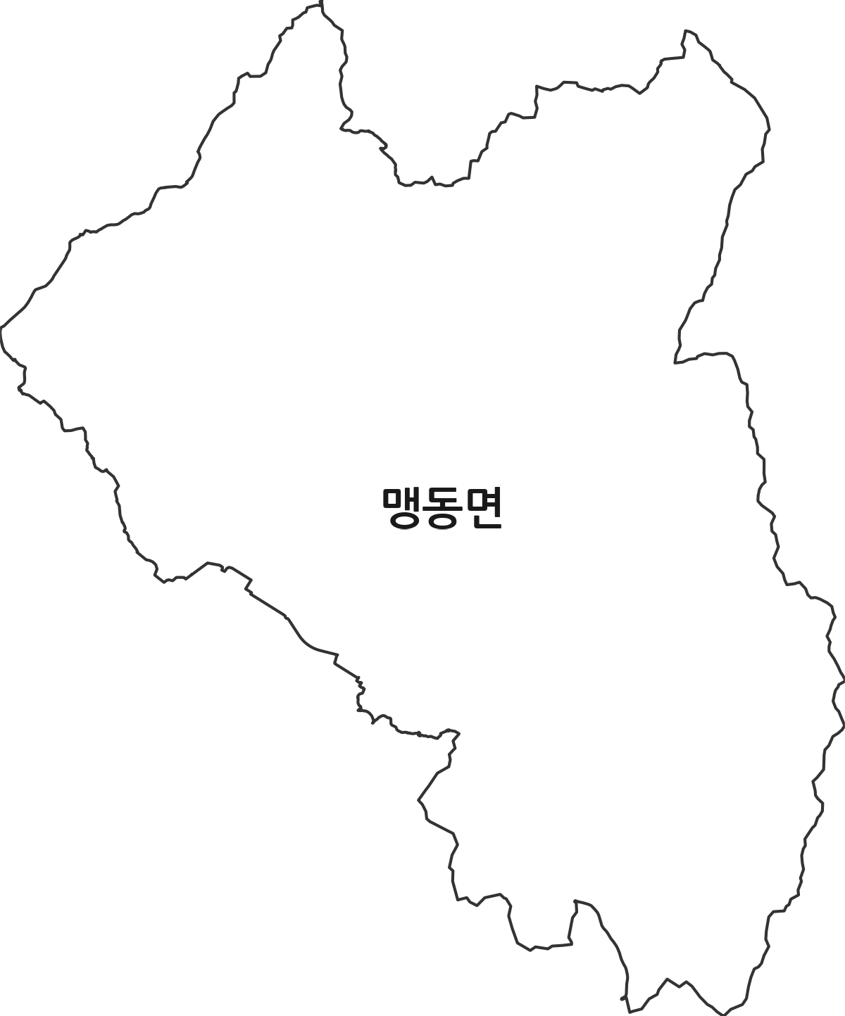 충청북도 음성군 맹동면 법정동 행정구역 경계 지도
