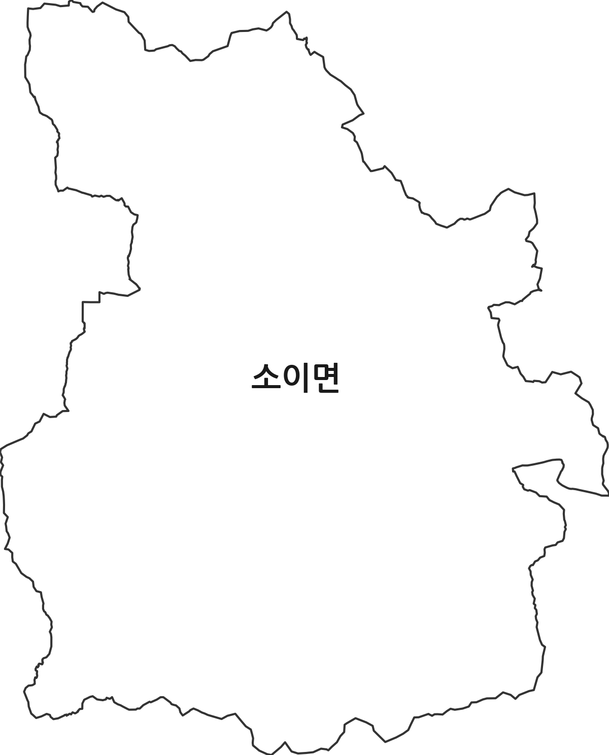 충청북도 음성군 소이면 법정동 행정구역 경계 지도