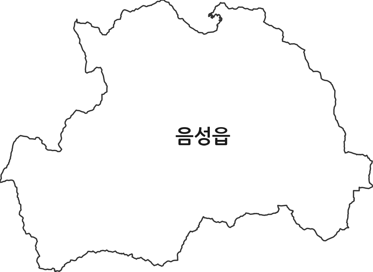 충청북도 음성군 음성읍 법정동 행정구역 경계 지도