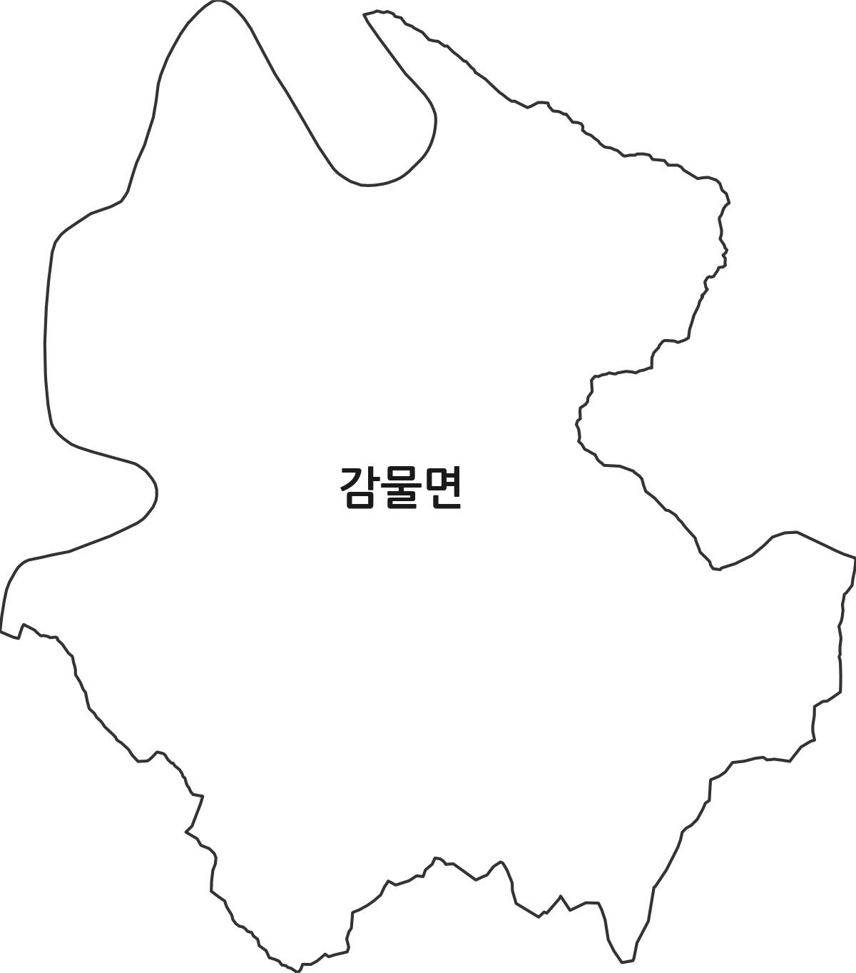충청북도 괴산군 감물면 행정동 행정구역 경계 지도