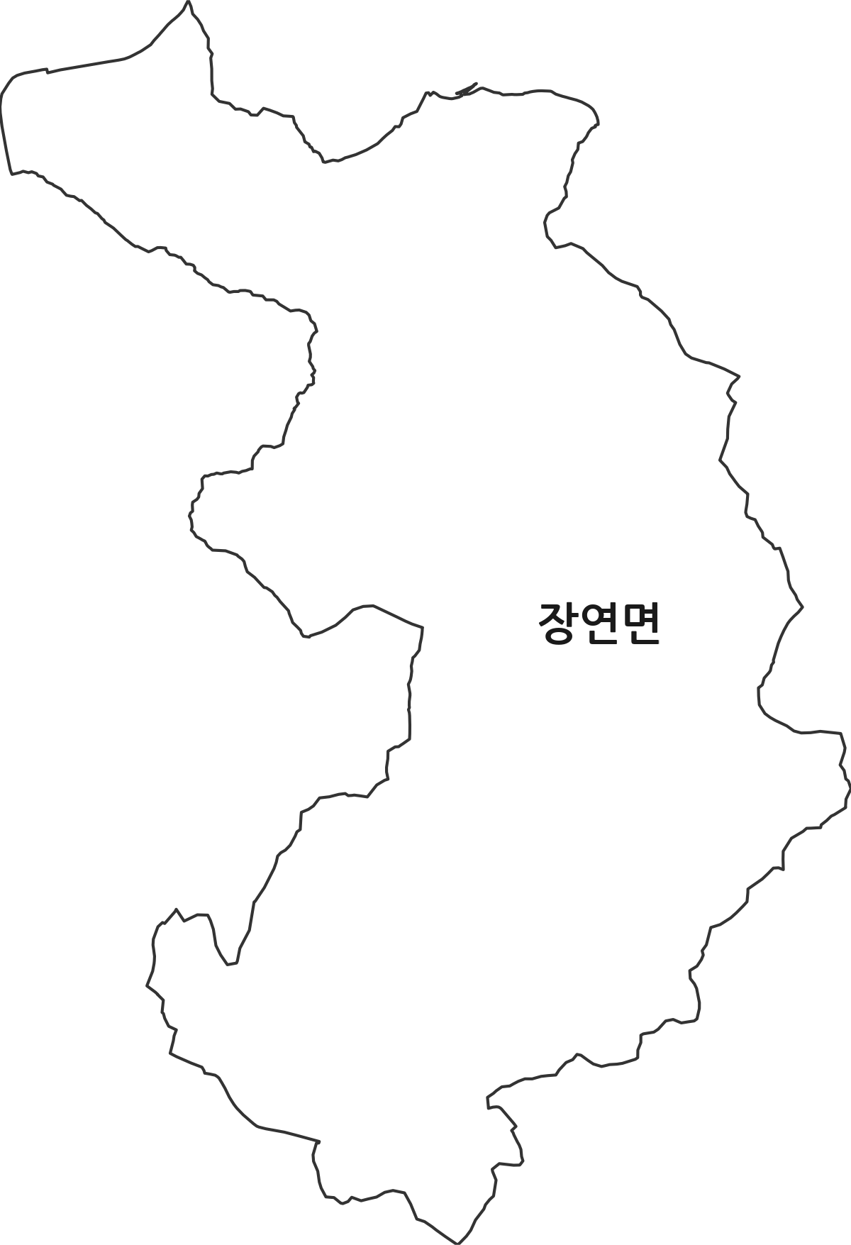 충청북도 괴산군 장연면 행정동 행정구역 경계 지도