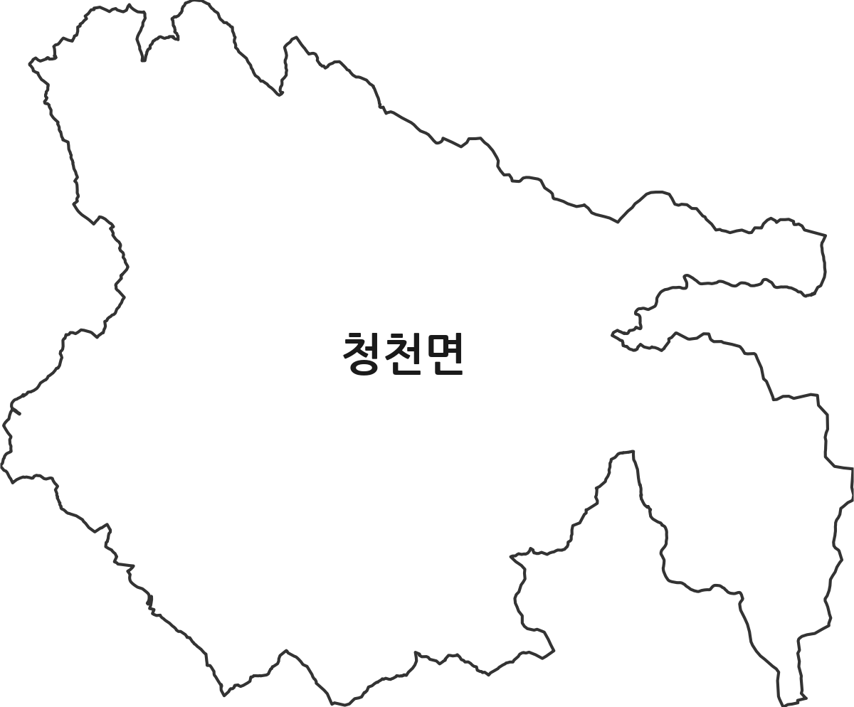 충청북도 괴산군 청천면 행정동 행정구역 경계 지도