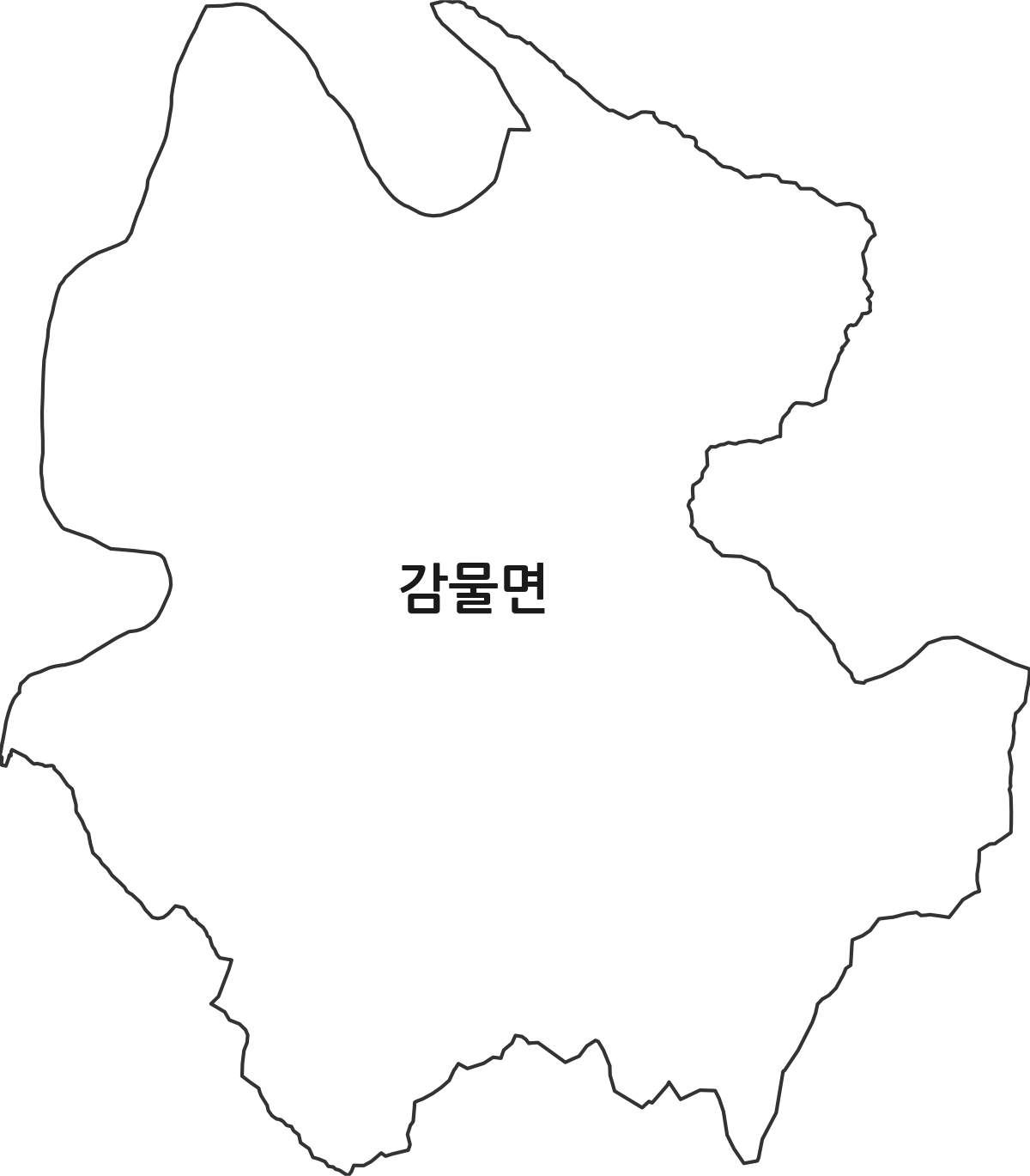 충청북도 괴산군 감물면 법정동 행정구역 경계 지도