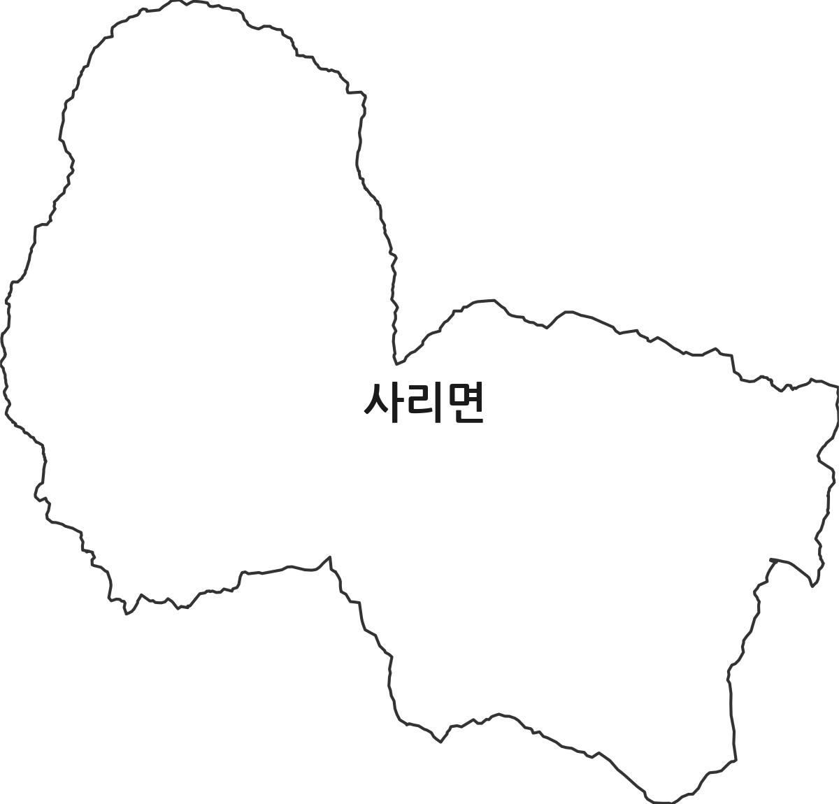 충청북도 괴산군 사리면 법정동 행정구역 경계 지도