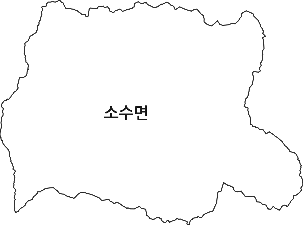 충청북도 괴산군 소수면 법정동 행정구역 경계 지도