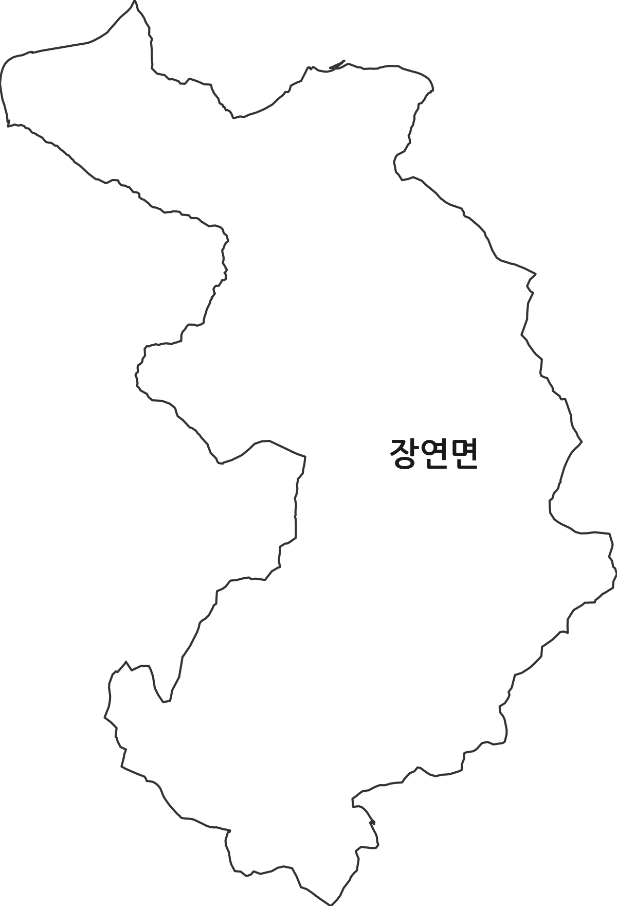 충청북도 괴산군 장연면 법정동 행정구역 경계 지도