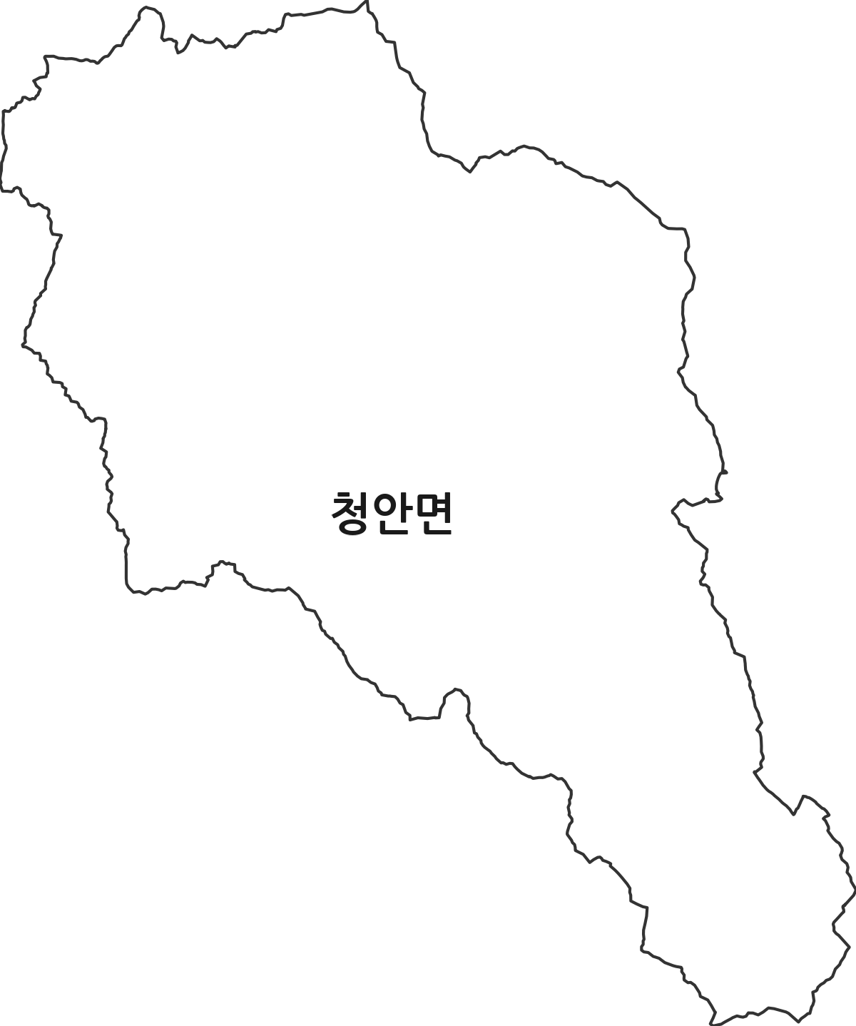 충청북도 괴산군 청안면 법정동 행정구역 경계 지도