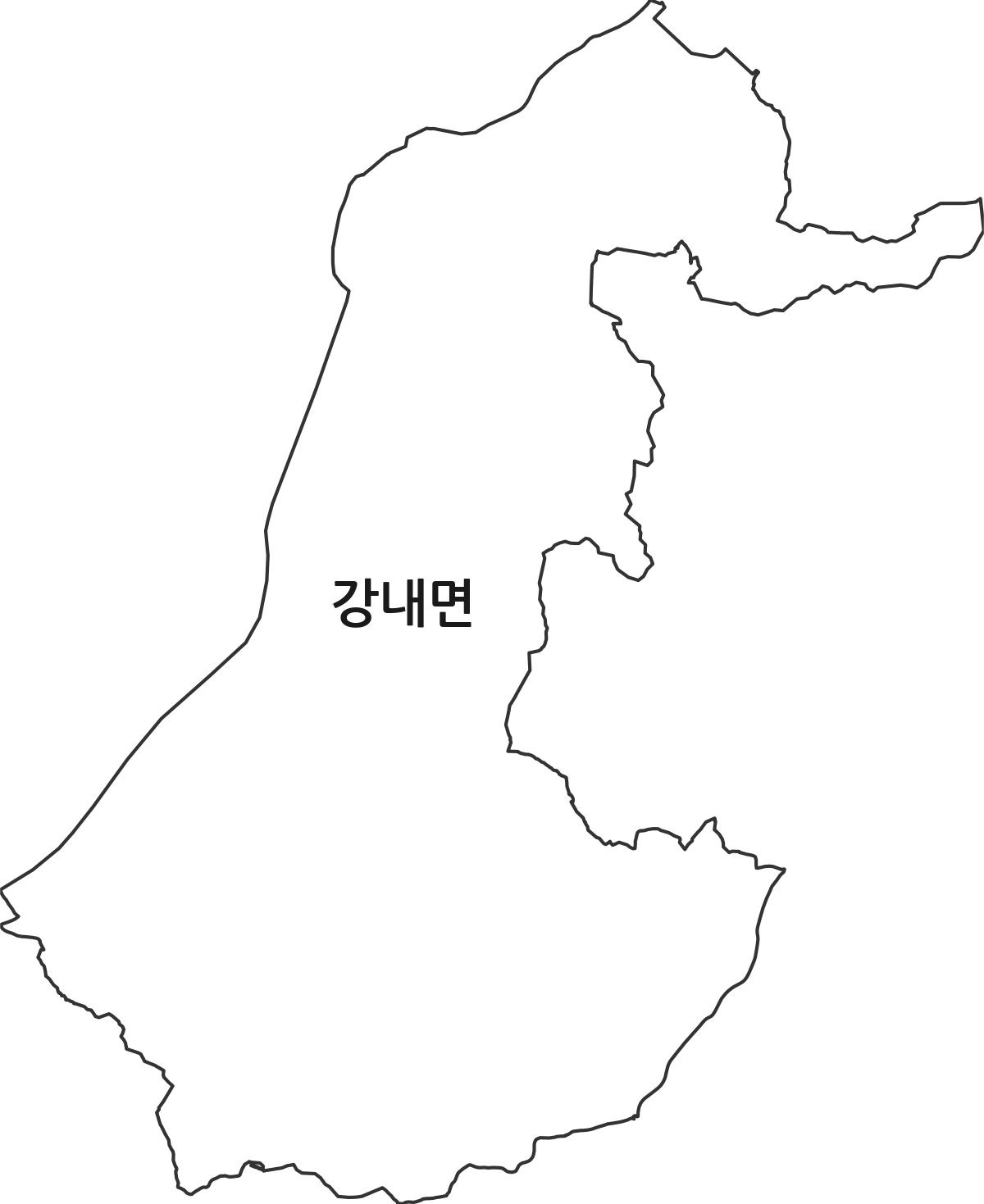 충청북도 청주시 흥덕구 강내면 행정동 행정구역 경계 지도
