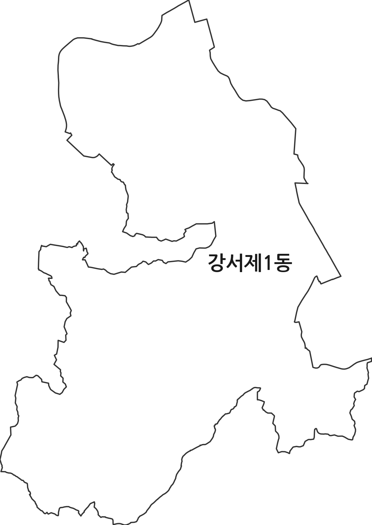 충청북도 청주시 흥덕구 강서제1동 행정동 행정구역 경계 지도