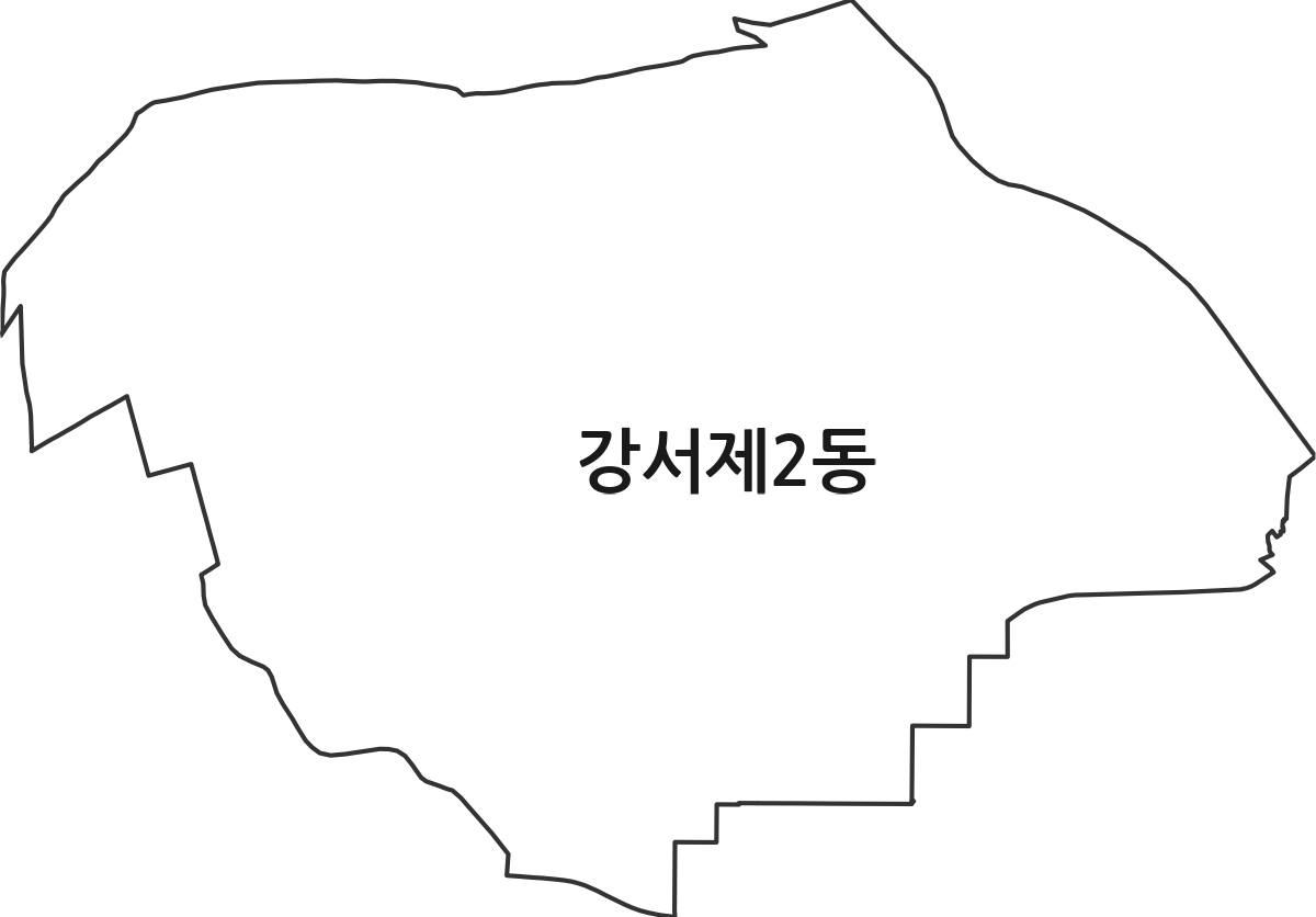 충청북도 청주시 흥덕구 강서제2동 행정동 행정구역 경계 지도
