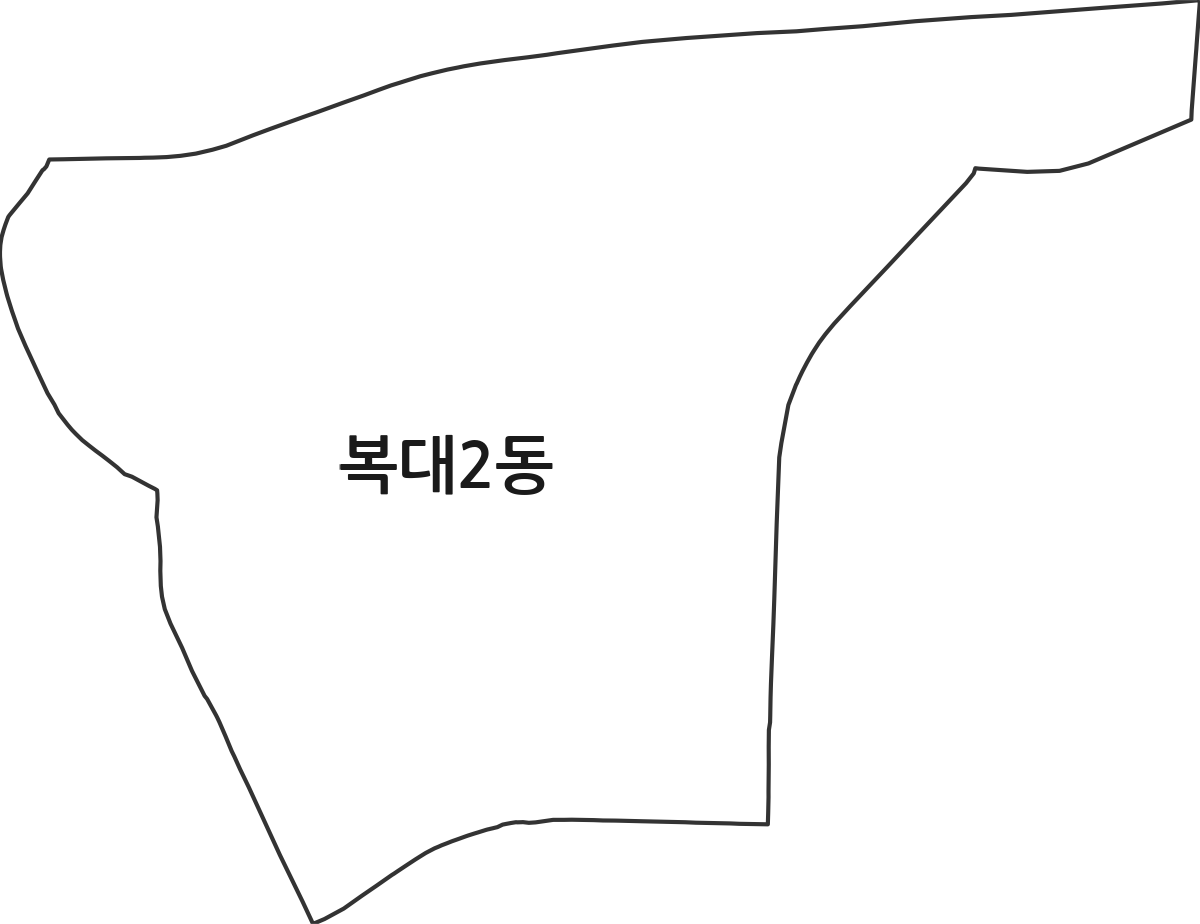 충청북도 청주시 흥덕구 복대2동 행정동 행정구역 경계 지도