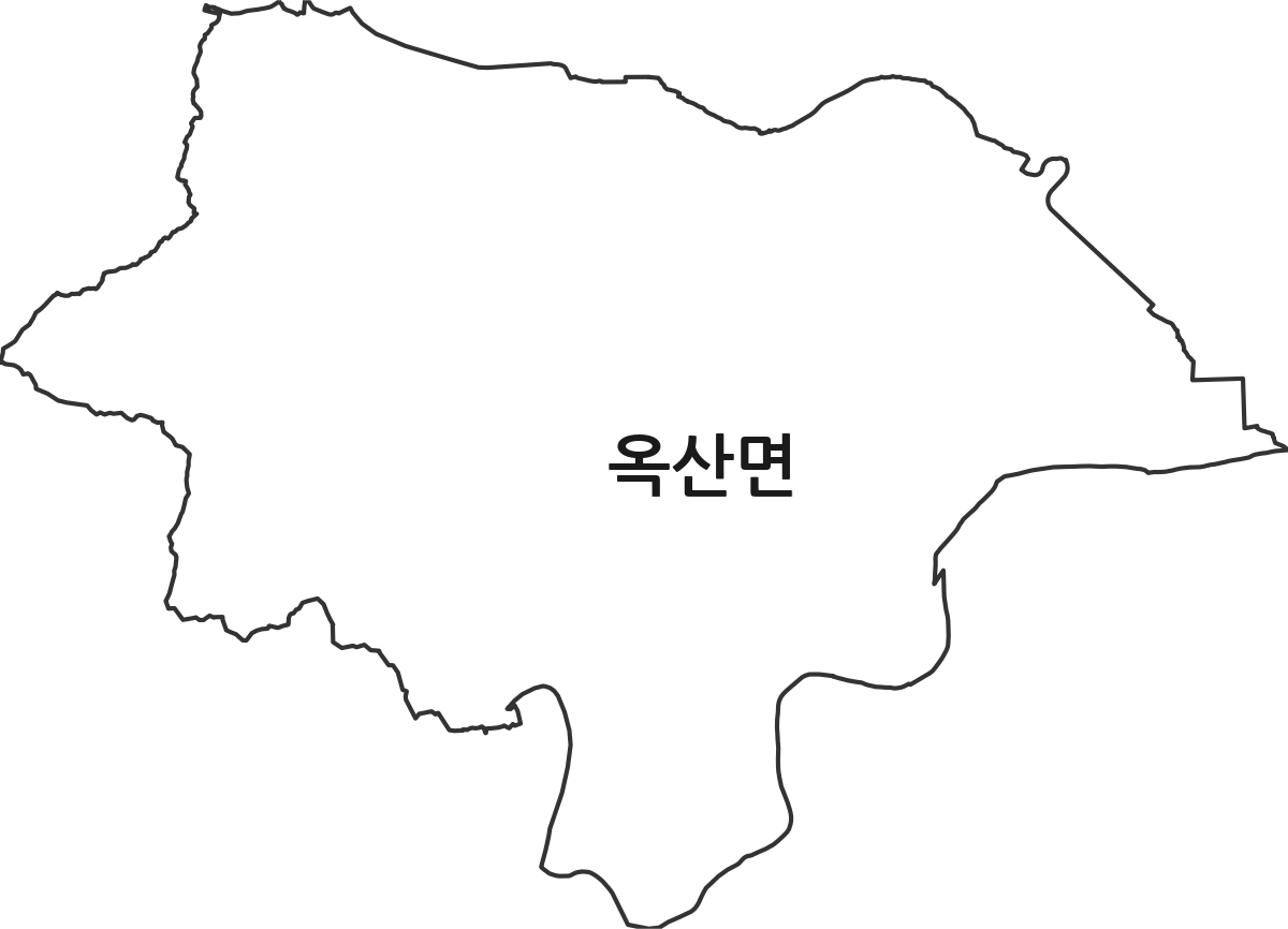 충청북도 청주시 흥덕구 옥산면 행정동 행정구역 경계 지도