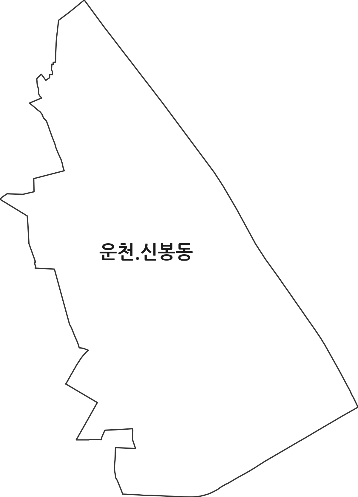 충청북도 청주시 흥덕구 운천.신봉동 행정동 행정구역 경계 지도