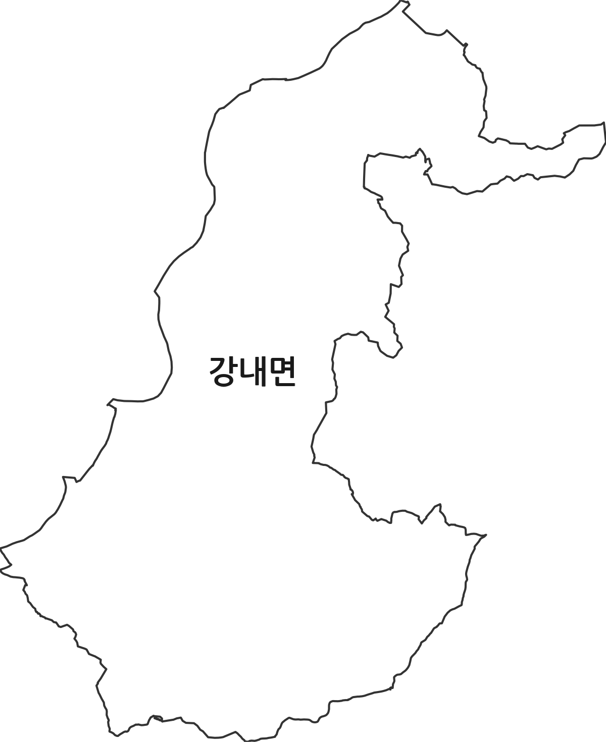 충청북도 청주시 흥덕구 강내면 법정동 행정구역 경계 지도