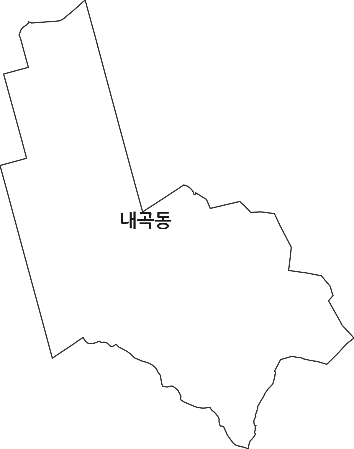 충청북도 청주시 흥덕구 내곡동 법정동 행정구역 경계 지도