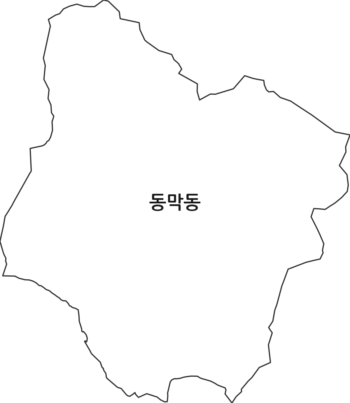 충청북도 청주시 흥덕구 동막동 법정동 행정구역 경계 지도