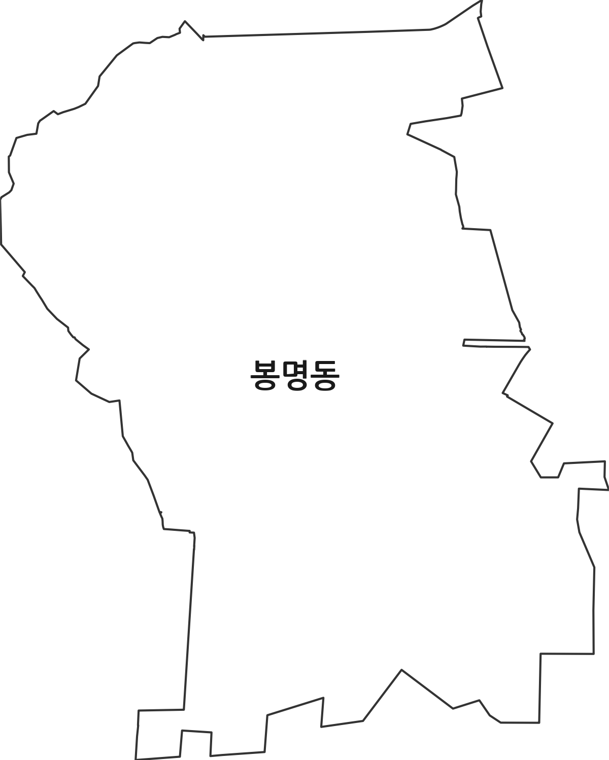 충청북도 청주시 흥덕구 봉명동 법정동 행정구역 경계 지도
