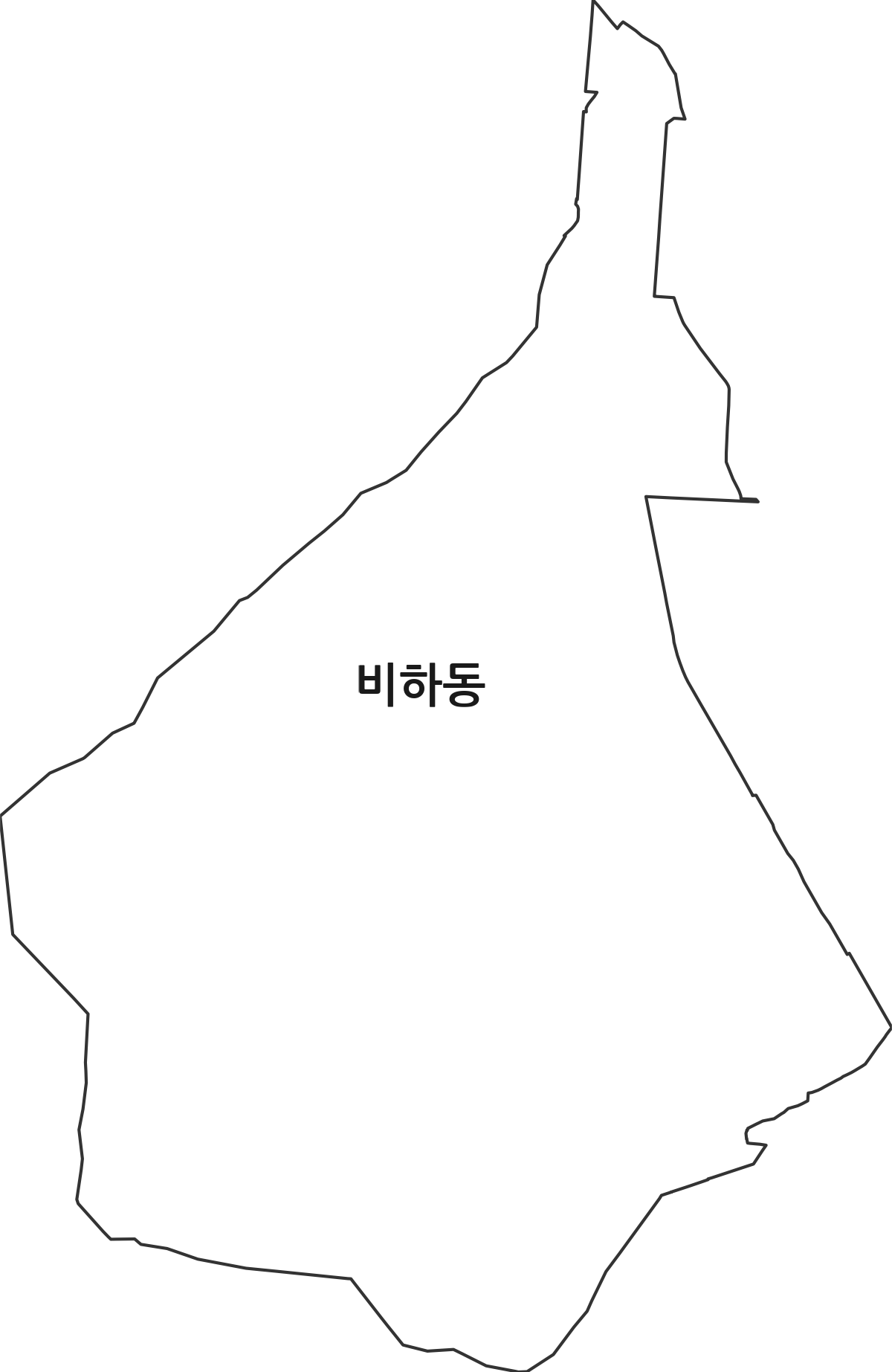 충청북도 청주시 흥덕구 비하동 법정동 행정구역 경계 지도