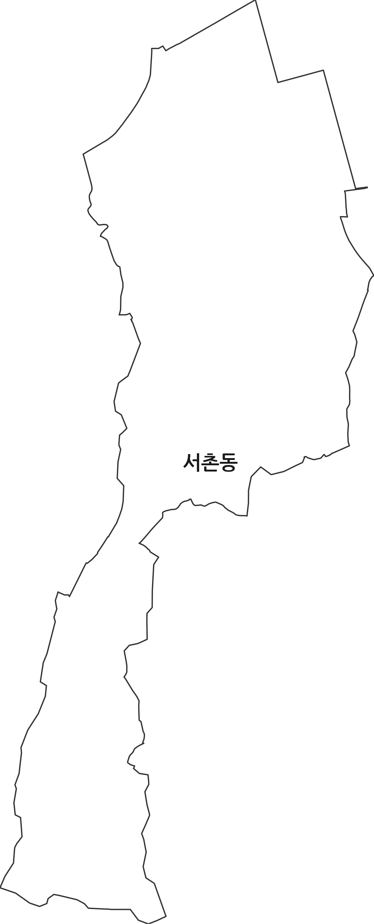 충청북도 청주시 흥덕구 서촌동 법정동 행정구역 경계 지도