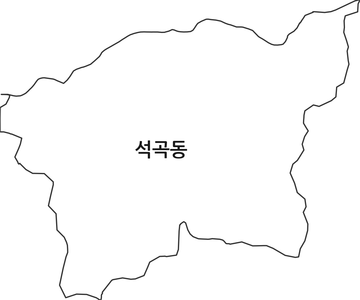 충청북도 청주시 흥덕구 석곡동 법정동 행정구역 경계 지도