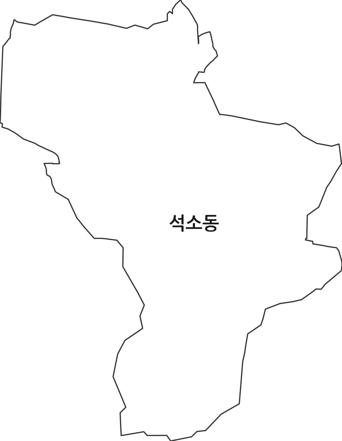 충청북도 청주시 흥덕구 석소동 법정동 행정구역 경계 지도