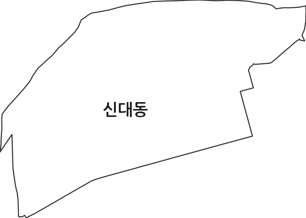 충청북도 청주시 흥덕구 신대동 법정동 행정구역 경계 지도