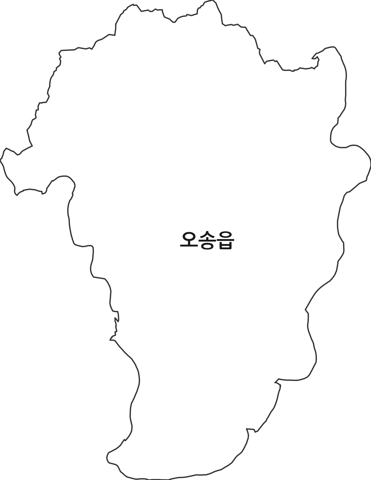 충청북도 청주시 흥덕구 오송읍 법정동 행정구역 경계 지도