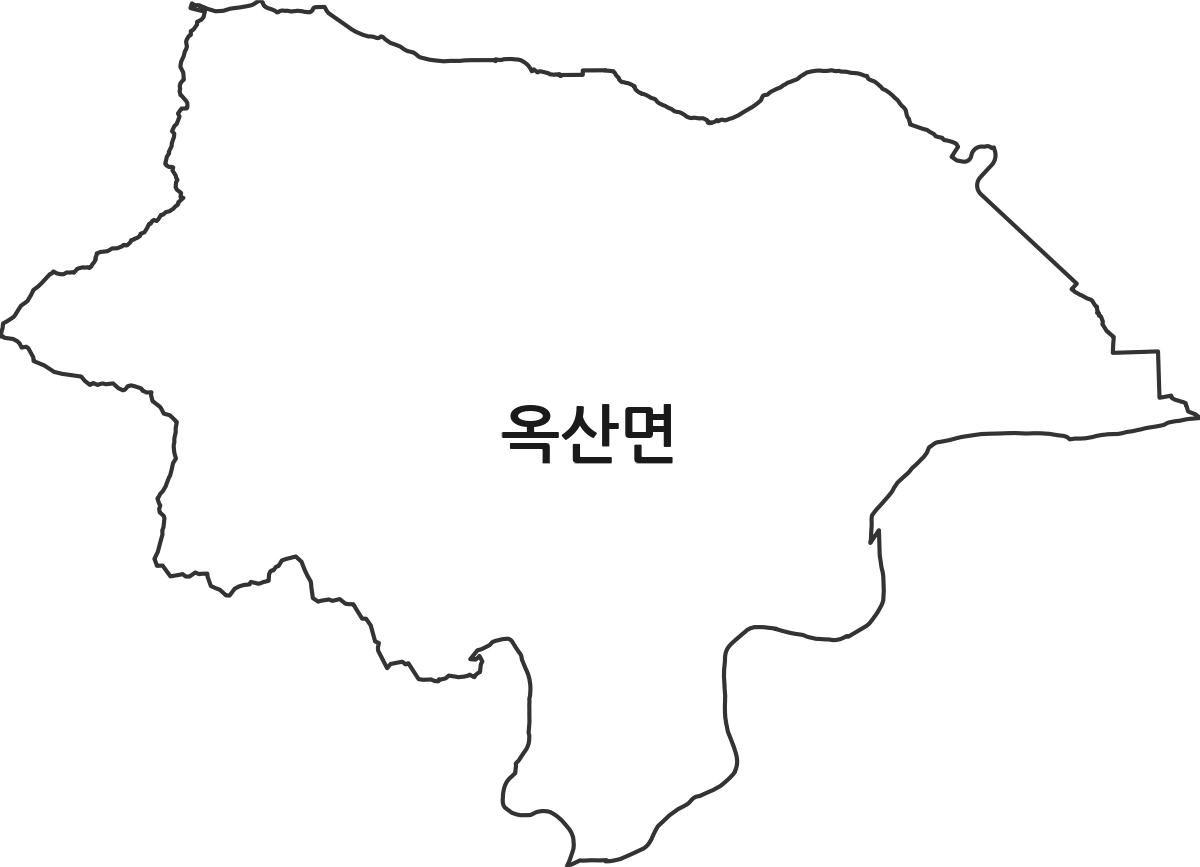충청북도 청주시 흥덕구 옥산면 법정동 행정구역 경계 지도
