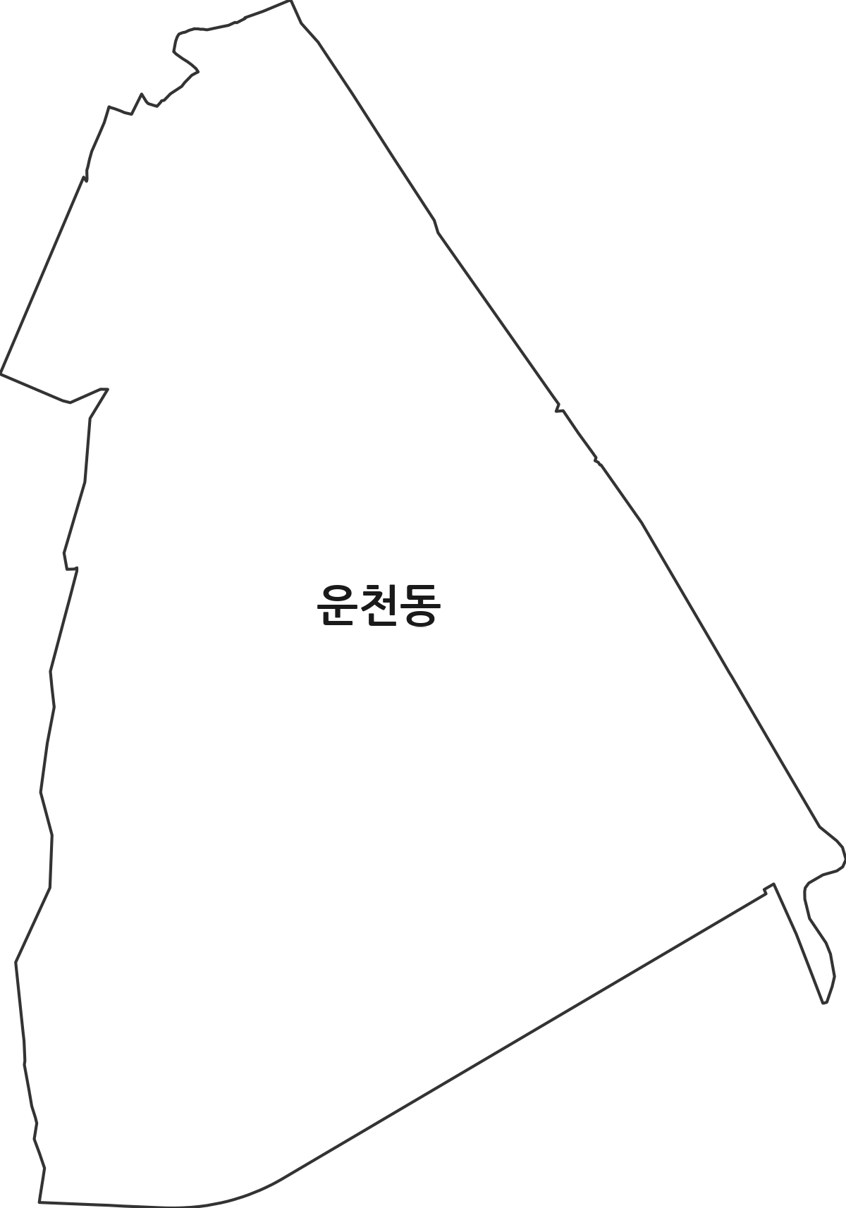 충청북도 청주시 흥덕구 운천동 법정동 행정구역 경계 지도