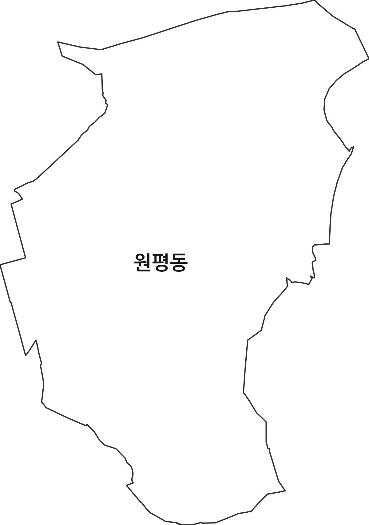 충청북도 청주시 흥덕구 원평동 법정동 행정구역 경계 지도