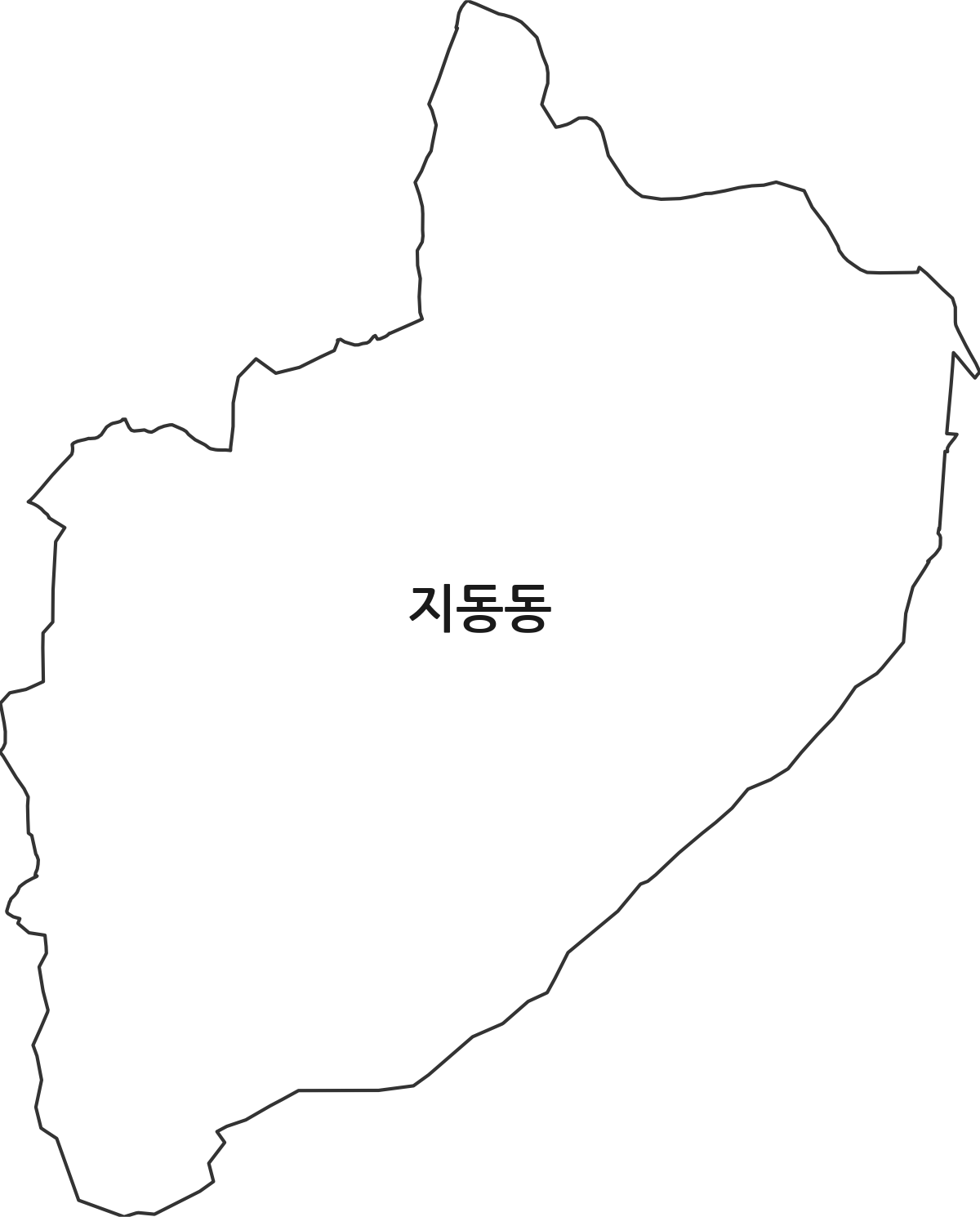 충청북도 청주시 흥덕구 지동동 법정동 행정구역 경계 지도