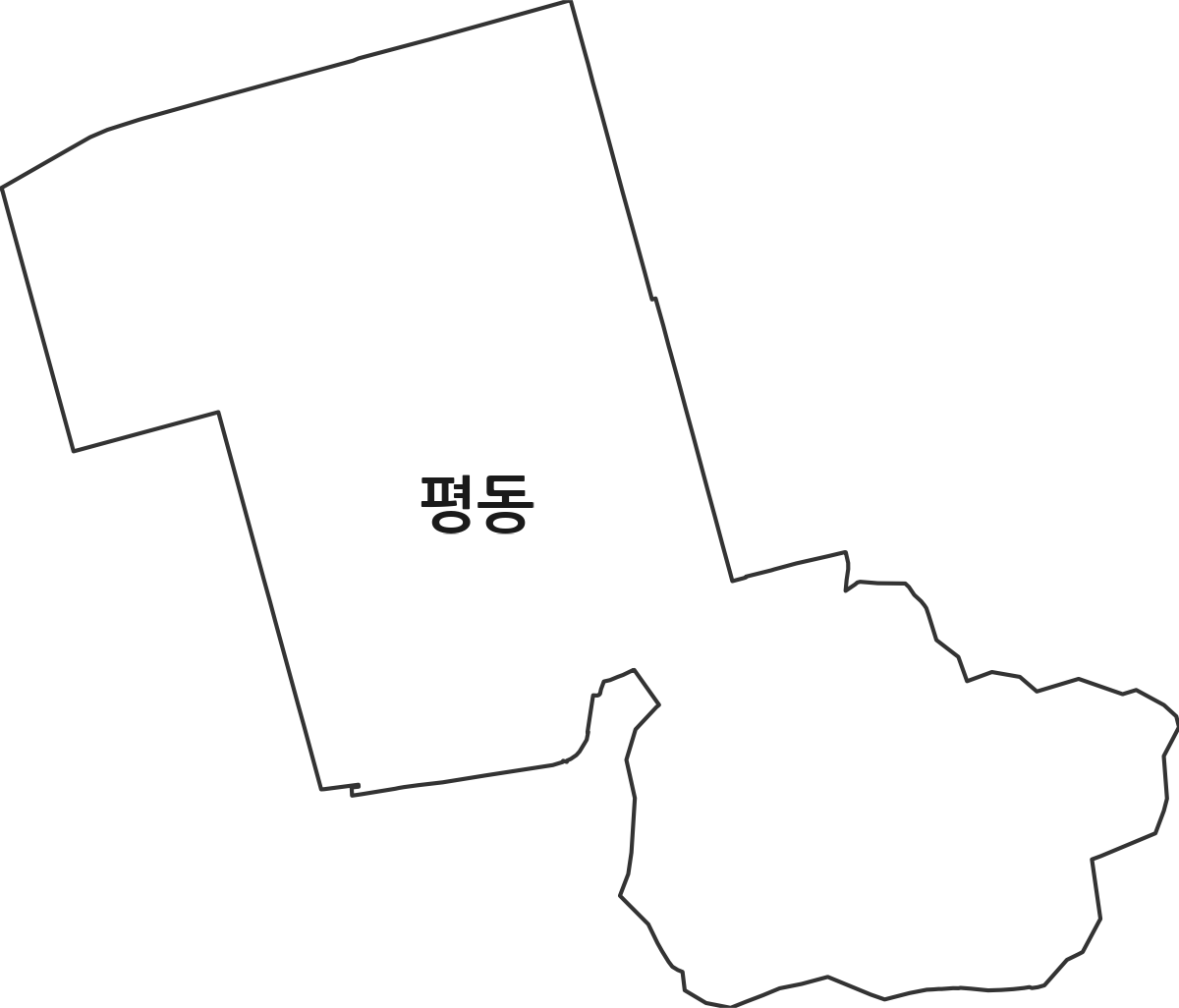 충청북도 청주시 흥덕구 평동 법정동 행정구역 경계 지도