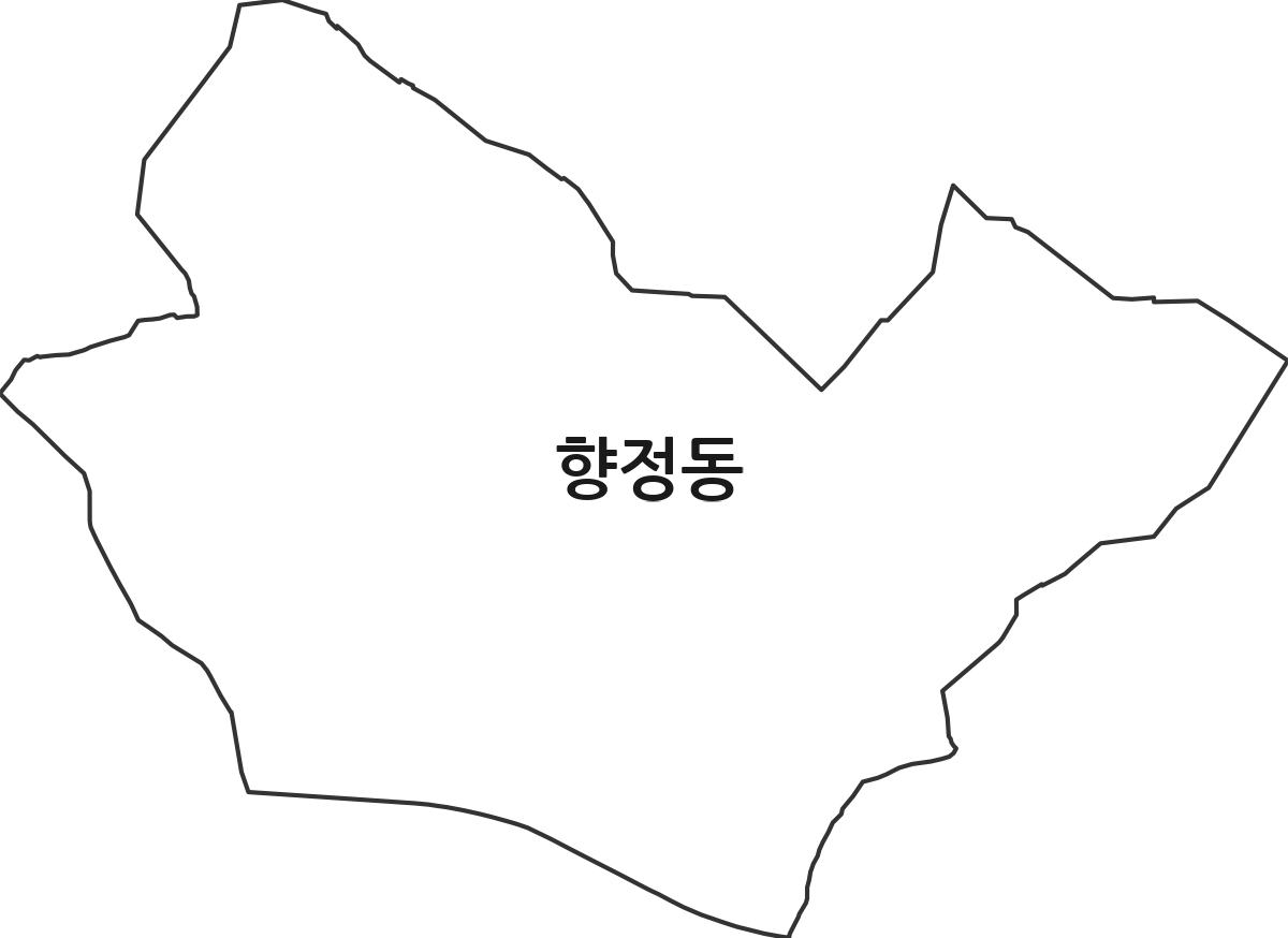 충청북도 청주시 흥덕구 향정동 법정동 행정구역 경계 지도