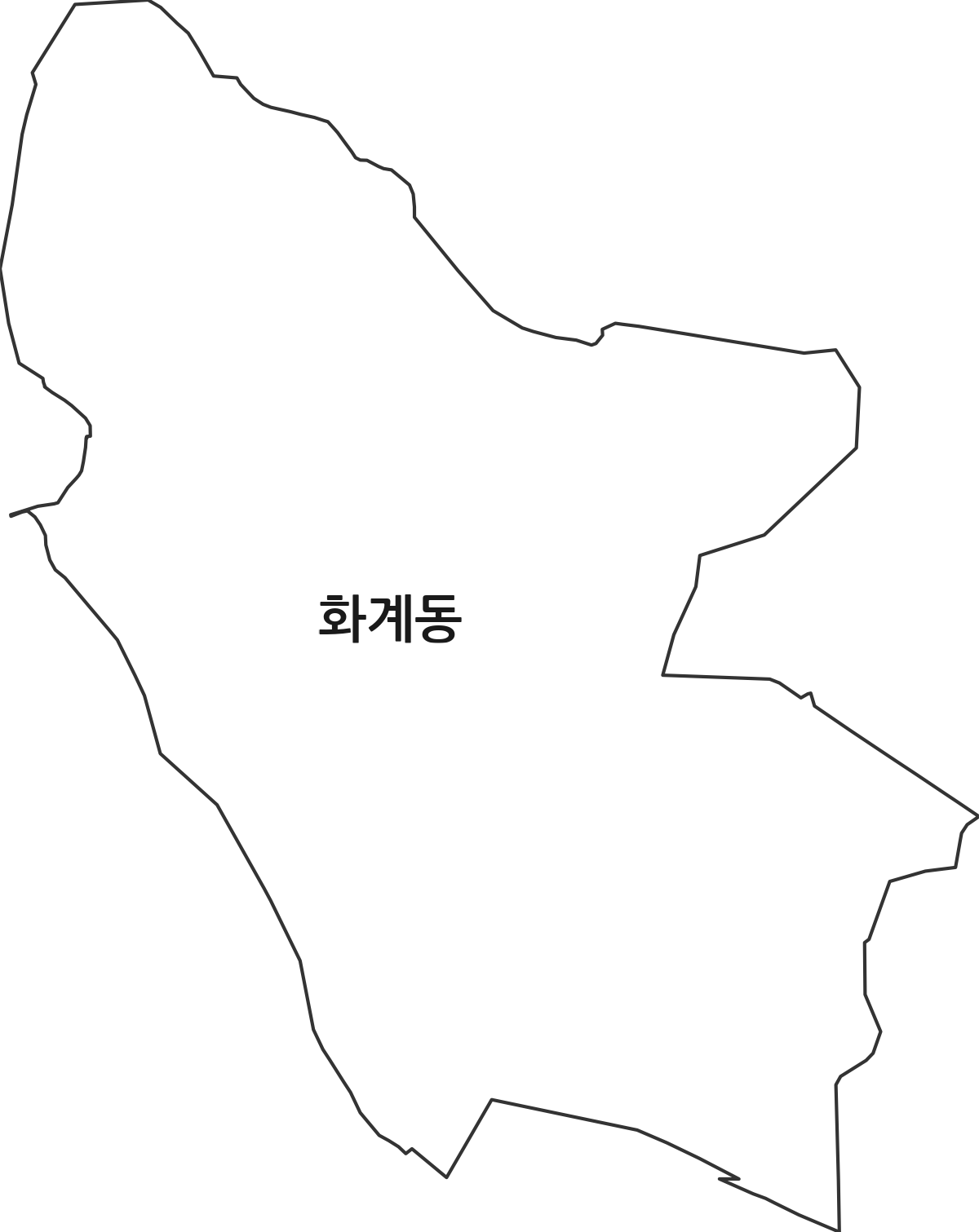 충청북도 청주시 흥덕구 화계동 법정동 행정구역 경계 지도