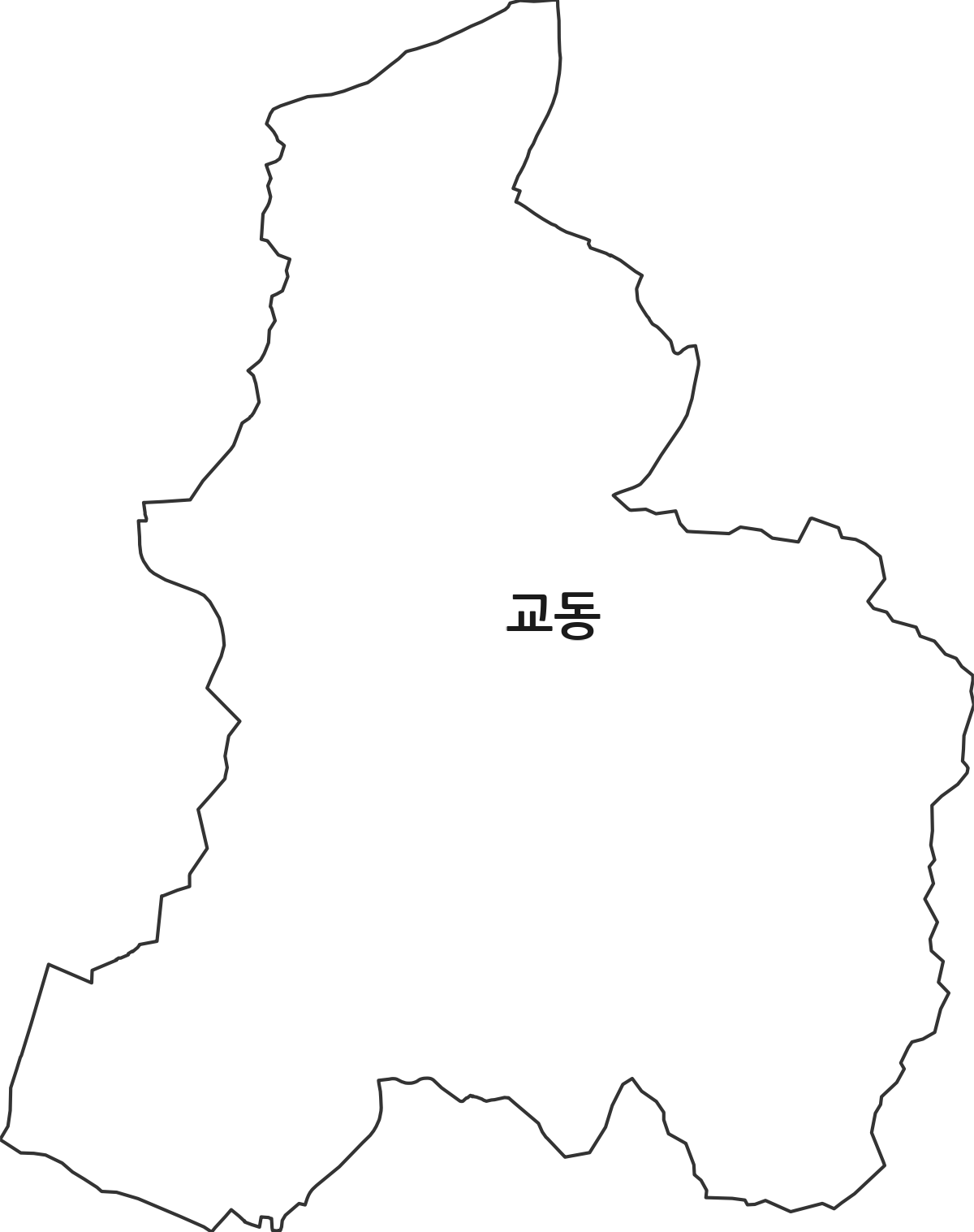 충청북도 제천시 교동 행정동 행정구역 경계 지도