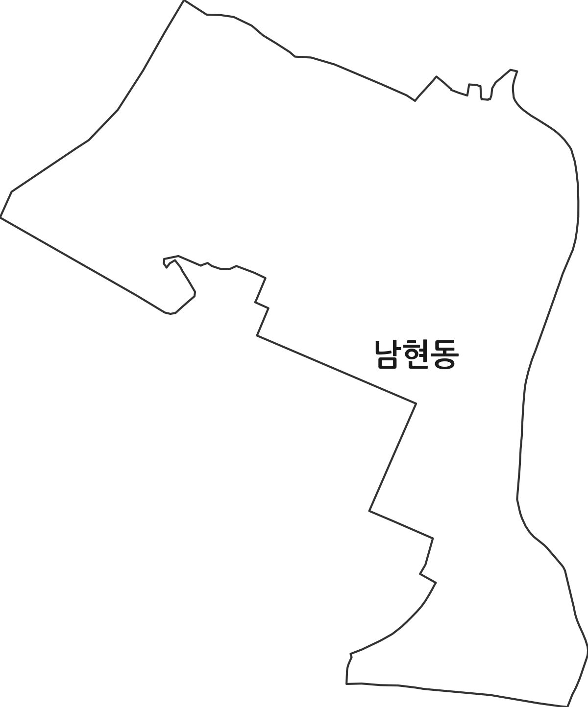 충청북도 제천시 남현동 행정동 행정구역 경계 지도