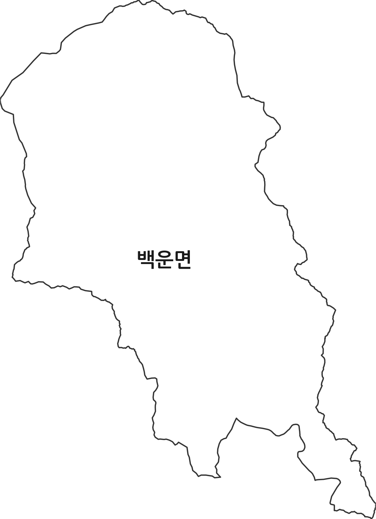 충청북도 제천시 백운면 행정동 행정구역 경계 지도