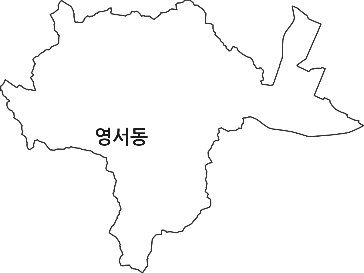 충청북도 제천시 영서동 행정동 행정구역 경계 지도
