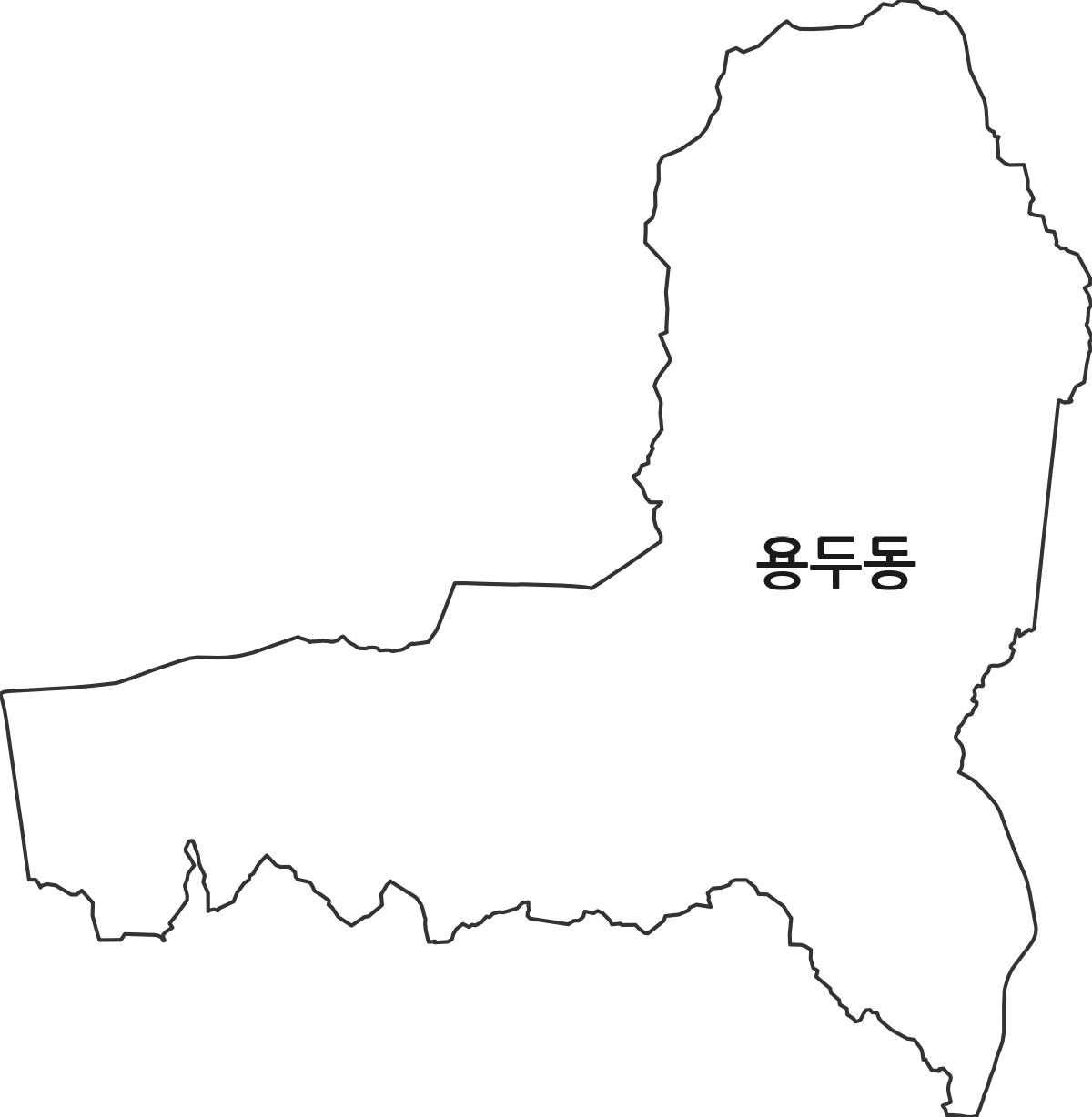 충청북도 제천시 용두동 행정동 행정구역 경계 지도
